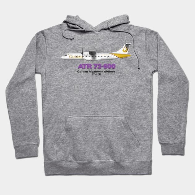 Avions de Transport Régional 72-600 - Golden Myanmar Airlines Hoodie by TheArtofFlying